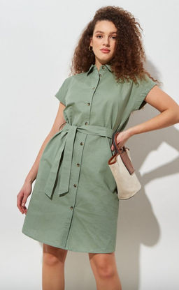 Платье F212-0322-1 khaki - Fine joyce фото 3