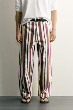 PANTAL?N STRAIGHT FIT RAYAS / Morado - Zara фото 2
