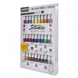 Краска акриловая PEBEO набор Studio Acrylics с кистью 30 цв. х 20 мл 833431 (833436)