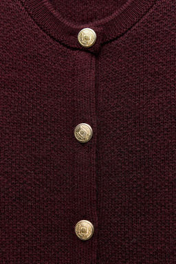 KNIT CARDIGAN WITH GOLDEN BUTTONS - Zara фото 5