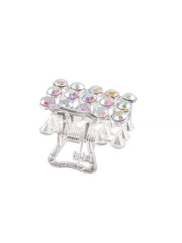 Цена за 6 шт. Крабик для волос «Классик», 2.5 см, серебро