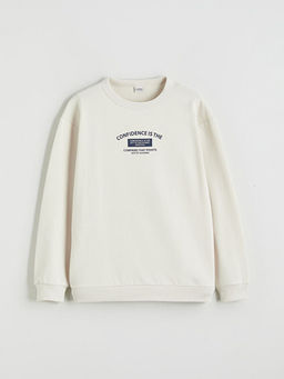 Bask?l? Erkek ?ocuk Sweatshirt