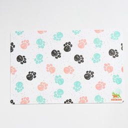 Коврик под миску Пижон с нескользящим основанием 43 х 28 см Лапки