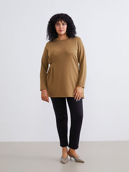 B?y?k Beden Beli Lastikli Kad?n Pantolon