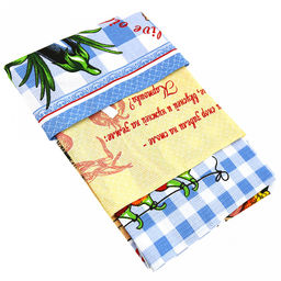 Полотенце вафельное 48х62см "Урожай", хлопок 100%, 171гр/м2, комплект 3шт, "Домашняя мода" (Россия)