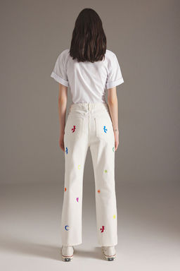 Ekru Nak?sl? Yuksek Bel Duz Kesim Straight Jeans TWOSS25JE00215 - Trendyolmilla фото 4