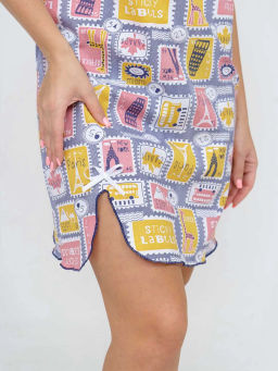 Ночная сорочка женская , цвет синий желтый красный