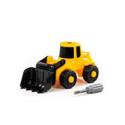 Конструктор-транспорт Погрузчик (20 элементов) (жёлто-чёрный) (в коробке)
