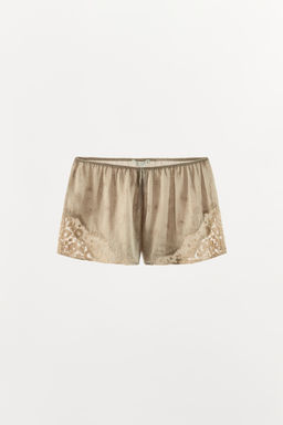 SHORTS BORDADOS ZW COLLECTION / Gris / Beige - Zara фото 3