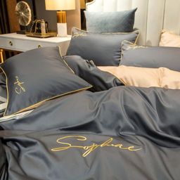 КПБ Mency однотонный с вышивкой MENO019 Евро