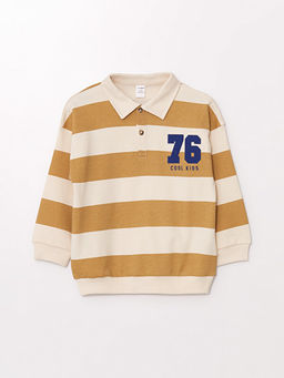 Polo Yaka Uzun Kollu Erkek Bebek Sweatshirt