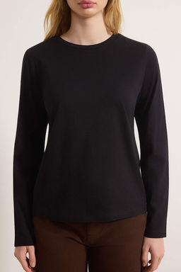 Siyah-Beyaz 2li Paket Bisiklet Yaka Regular/Normal Kesim Orme T-Shirt TWOAW25TS00001