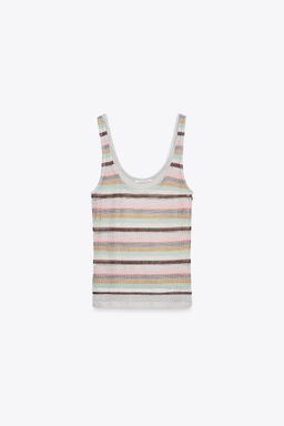 STRIPED METALLIC THREAD TOP - Zara фото 13
