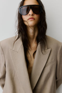 Americana oversize en mezcla de lino - H&m фото 3