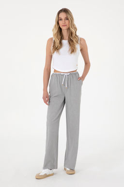 Kad_n Gri Bel Detayl_ Loose Fit Kanvas Pantolon Sepette S_rpriz _ndirim - U.s. polo assn фото 3