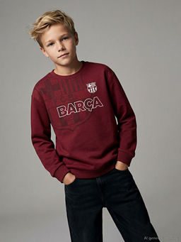 Barcelona Bask?l? Erkek ?ocuk Sweatshirt
