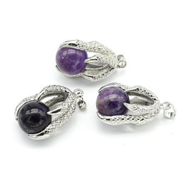 Подвеска Коготь 23*30мм с шариком 16мм из аметиста