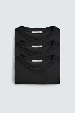 PACK 3 CAMISETA MEDIUM WEIGHT B?SICA / Negro - Zara фото 3