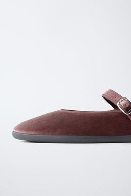 VELVET BALLET FLATS - Zara фото 7