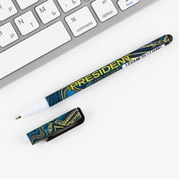 Цена за 8 шт. Ручка пластик с колпачком шариковая Достояние. Россия в каждом из нас, синяя паста, 0.7 мм - Simaland фото 3