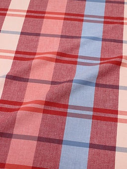 Вареный (стираный) хлопок Яркая клетка цв.бордовый/голубой, ш.2.5м, хл-100%