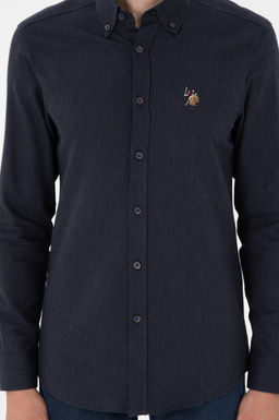 Мужская темно-синяя базовая рубашка с длинным рукавом Неожиданная скидка в корзине - U.s. polo assn фото 6