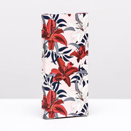 Цена за 5 шт. Подарочная коробка под плитку шоколада, с окном  Лилии, 17?8?1.4 см