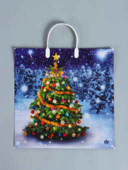 Цена за 10 шт. Пакет подарочный новогодний «Новогодняя красавица», полиэтиленовый с пластиковой ручкой, 36×37 см