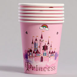 Стаканы бумажные С днём рождения с принцессой, 6 шт - Страна карнавалия фото 2