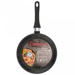 Сковорода блинная с тефлоновым покрытием д26см "Гранит Induction", h2см, s0,3см, ручка из термостойкого пластика (Россия) Подходит для всех видов плит, включая индукционную.