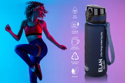 Бутылка для воды 500 мл 6,5*6,5*23 см Style Matte с углублениями д/пальцев, темно-синяя - Elan gallery фото 11