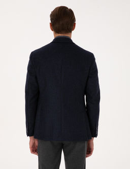 Lacivert Slim Fit Y_n Kar___ml_ Ceket