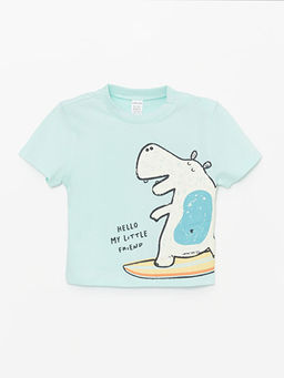 Bisiklet Yaka Bask?l? Erkek Bebek Ti??rt