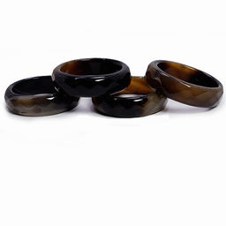 Кольцо из камня агат Капучино с огранкой для везения и счастья размеры 16-19мм