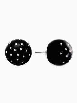 Серьги «Бусина. Шар в точку», d=2 см, чёрные, белые