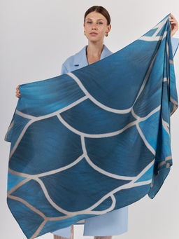 Большой, мягкий, тонкий и очень нежный двусторонний палантин с рисунком - Tantino фото 9