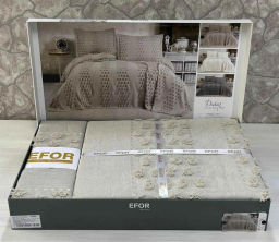 Покрывало EFOR Pique Bedspread DIDAR (240*260) с наволочками серый GRI
