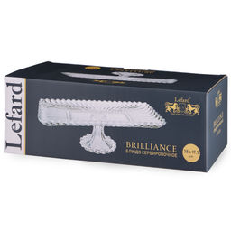 БЛЮДО СЕРВИРОВОЧНОЕ НА НОЖКЕ BRILLIANCE ПРЯМОУГОЛЬНОЕ, 38*17,5*11,5 СМ