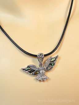 Подвеска с перламутром гелиотис "Орёл" 40*18мм, 48см