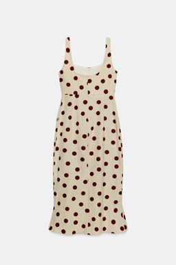 VESTIDO MIDI LUNARES CON LINO / 930 - Zara фото 9