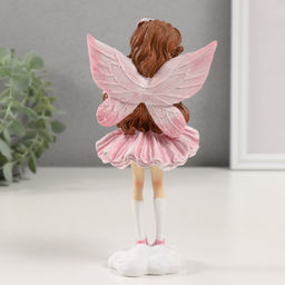 Фигурка полистоун Девочка-ангел в розовом с сердечком, 8.5?6.5?16.5 см