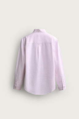 CAMISA REGULAR FIT ESTRUCTURA OXFORD / Rosa / Blanco - Zara фото 8