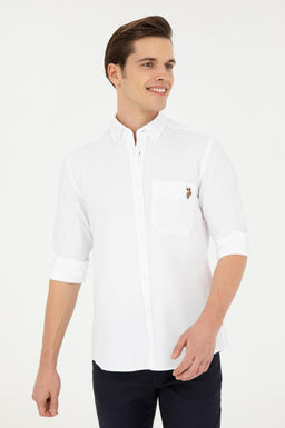 Мужская белая рубашка с длинным рукавом - U.s. polo assn фото 10