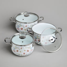 НАБОР КАСТРЮЛЬ AGNESS ЭМАЛИРОВАННЫХ СЕРИЯ ДВОРЦОВЫЙ ПАРК, 6ПР. 2,0/2,8/3,6Л,18Х11/20Х12/22Х13СМ  фото 6