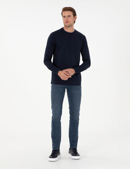 Lacivert Regular Fit Bisiklet Yaka Basic Sweatshirt - Pierre cardin фото 4