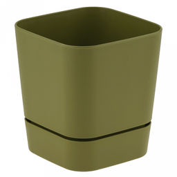 Горшок для цветов пластмассовый "Квадрат-Гранд," 2,7л, 15х15х15см, с поддоном, папоротник (Россия)