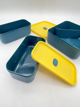 Ланчбокс "Sistem lunch", жёлтый, 2 яруса, 3 отделения (1800 мл)