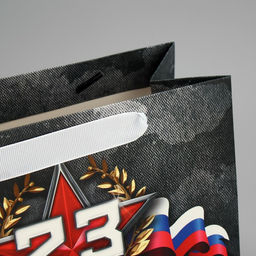 Цена за 2 шт. Пакет подарочный ламинированный, упаковка, «23 февраля», MS 23×18×10 см