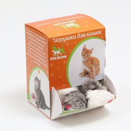 Цена за 30 шт. Мышь из натурального меха, 7,5 см, микс белая/серая, фасовка 30 шт