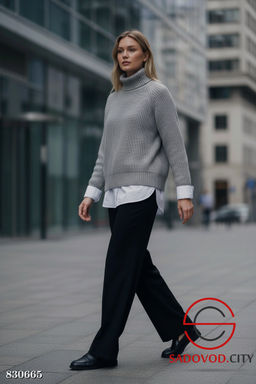 Свитер вязаный однотонный